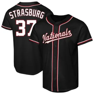 Replica Youth Stephen Strasburg Washington Nationals Fashion Out Jersey - Black